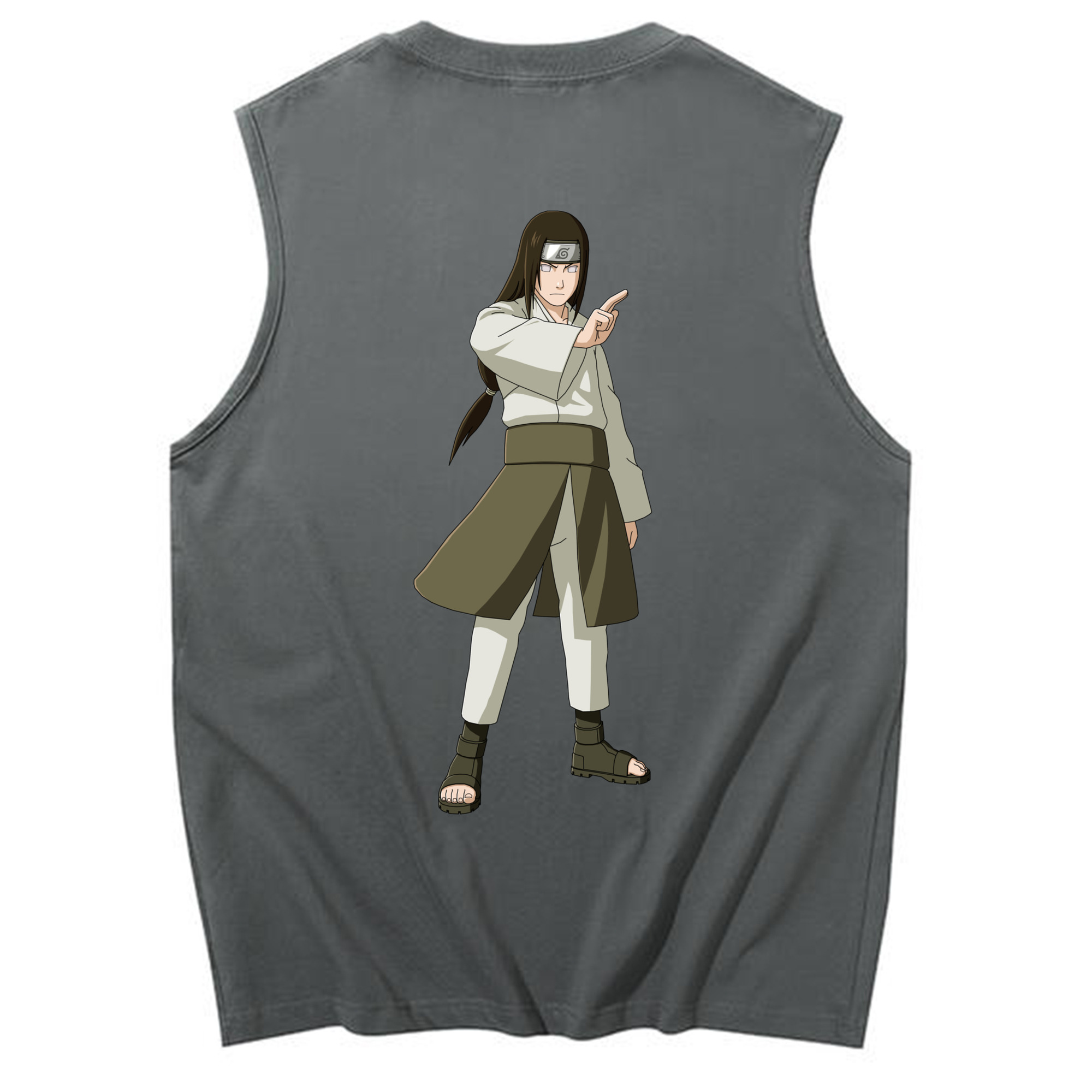 （画像用） NARUTO -ナルト- 日向ネジ Hyūga Neji コットン100％タンクトップ（背面プリント）